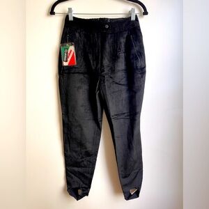 NWT Vintage Elviana Italian Stirrup Pants Black Corduroy Ski Girls Tween Large